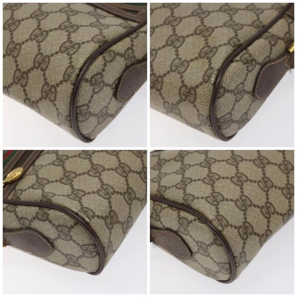 GUCCI GG Supreme Web Sherry Line Shoulder Bag PVC Beige 56 02 087 Auth 121924 - Picture 16 of 16